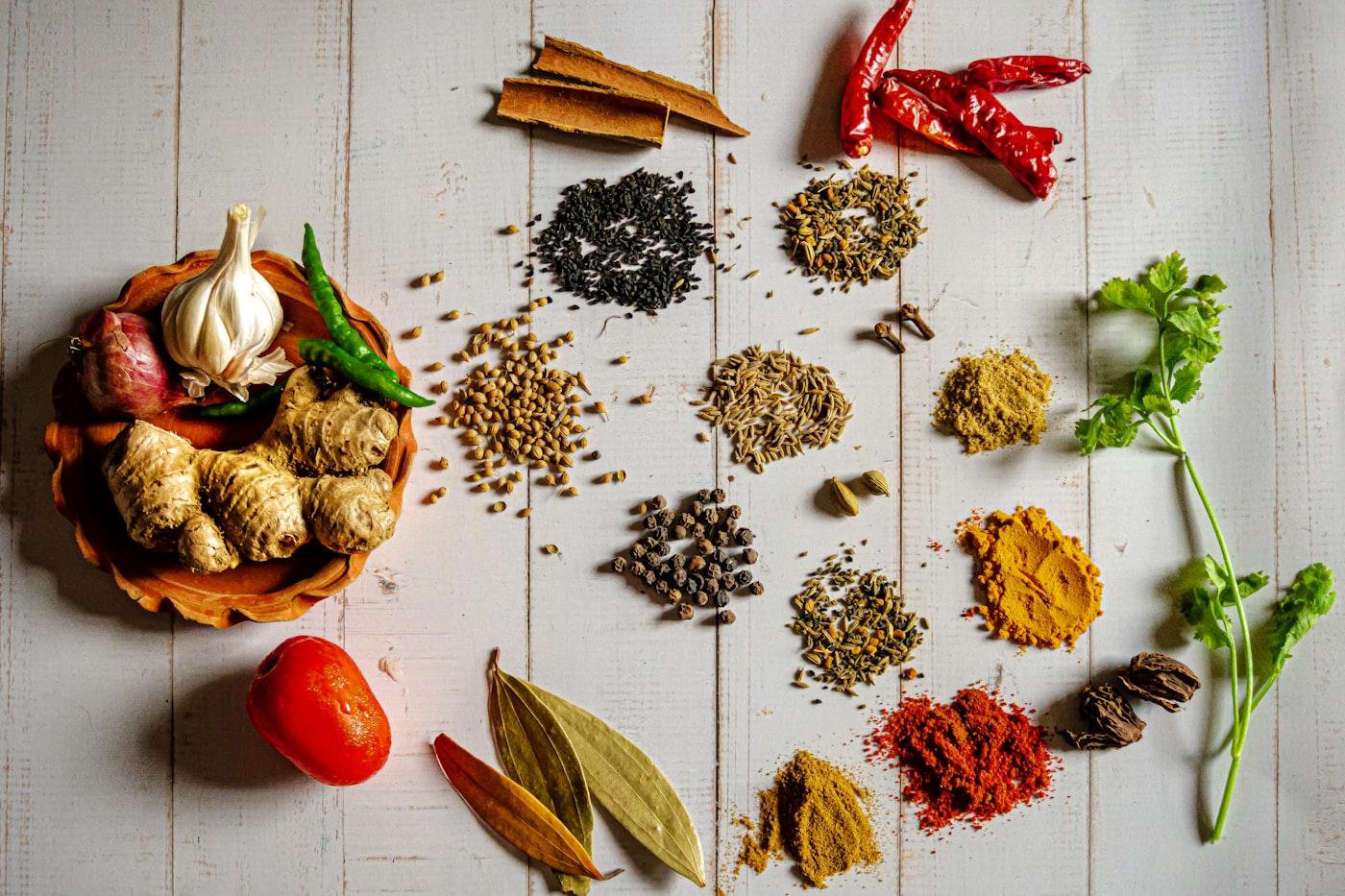 Colorful spices from the Moroccan souk — gastronomy of Morocco