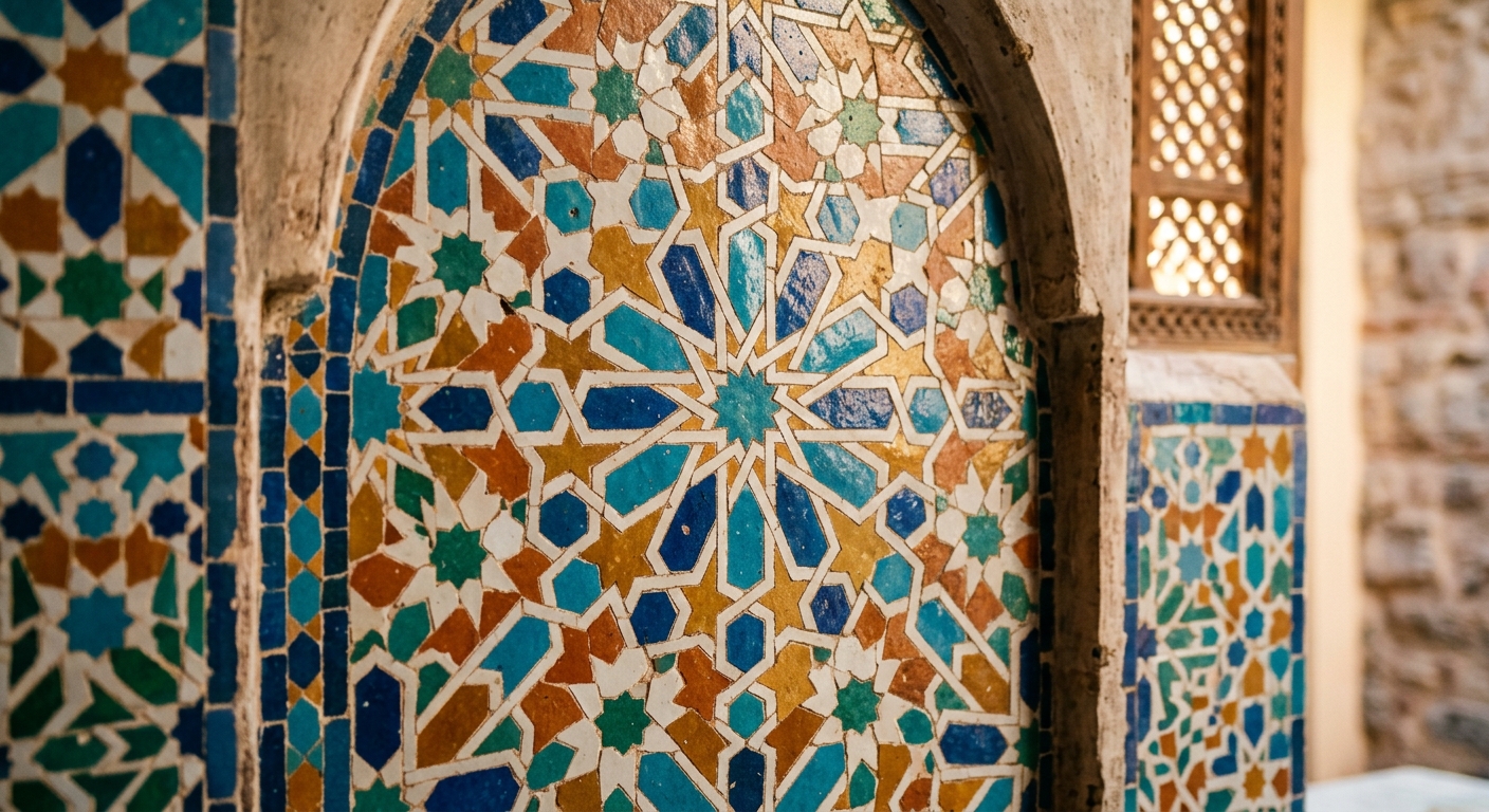 Zellige mosaic detail