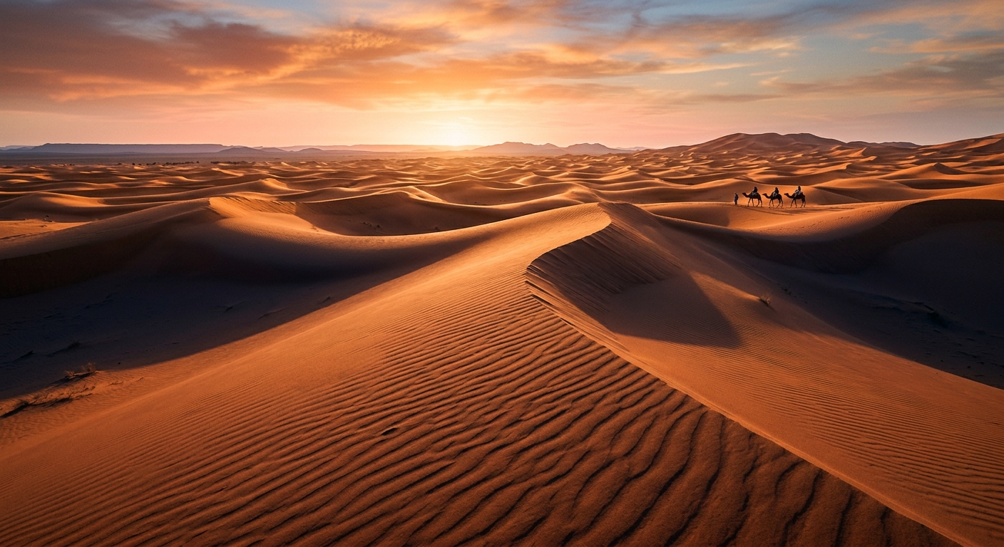 Erg Chebbi at sunrise