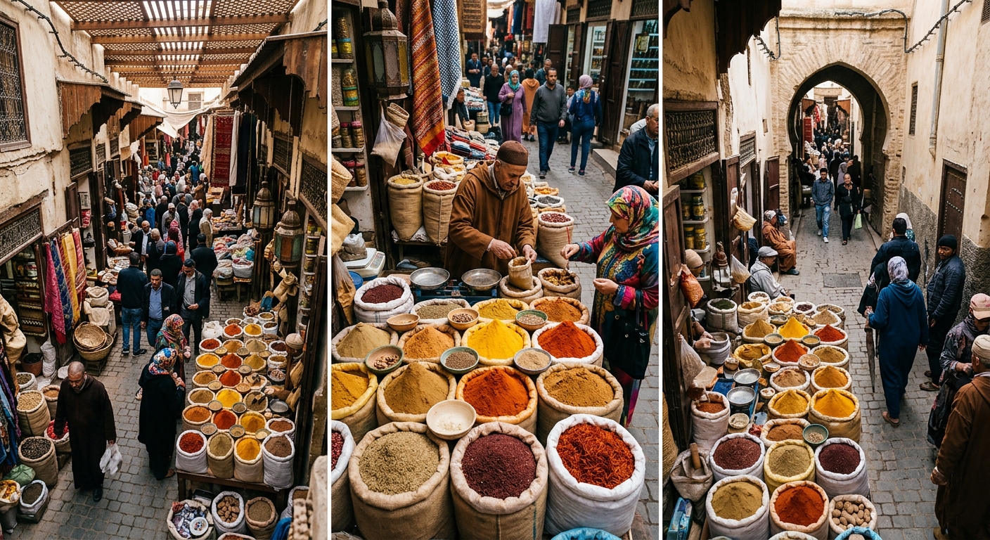 Fes spice souk overhead