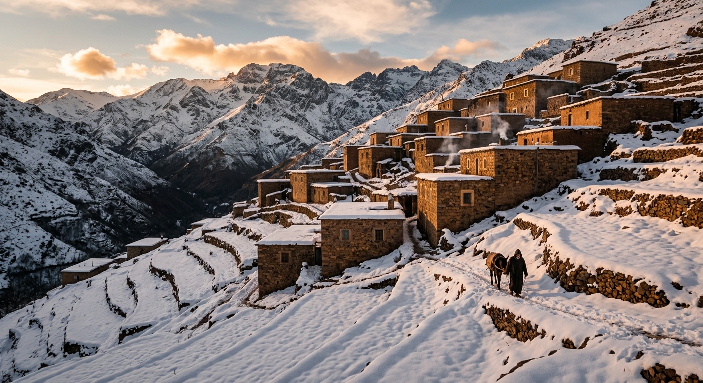 Berber village in winter