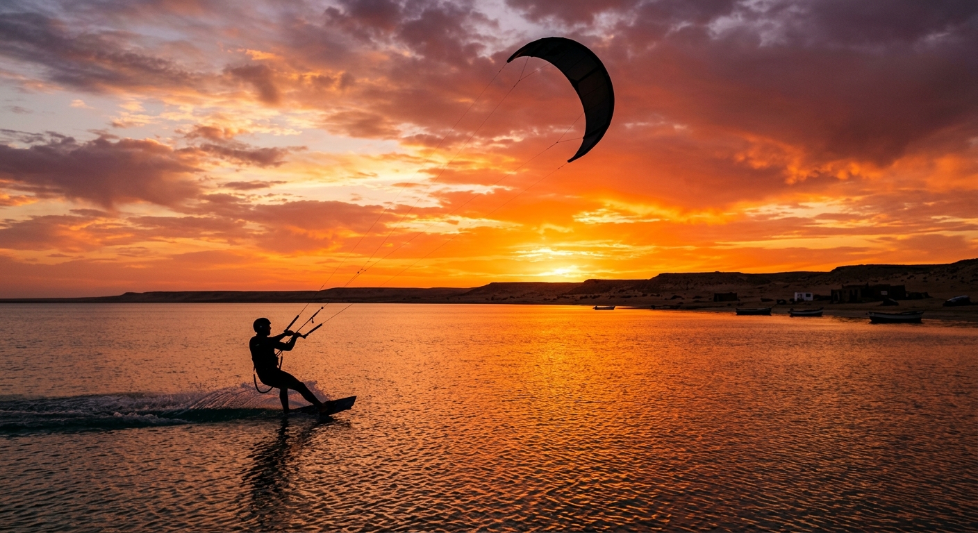 Dakhla kite at sunset